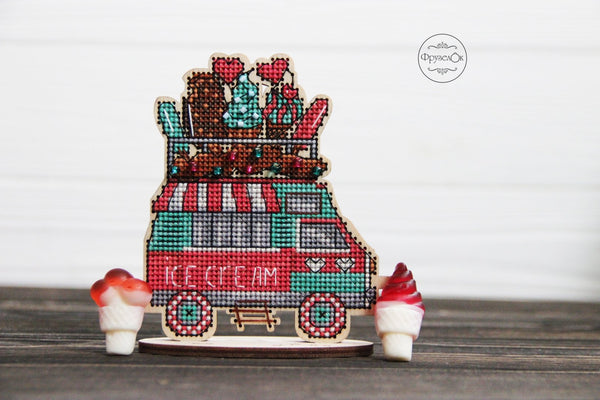 DIY Cross stitch kit on wood