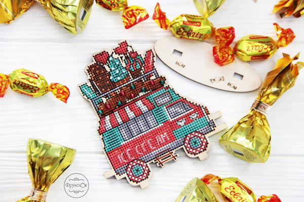 DIY Cross stitch kit on wood