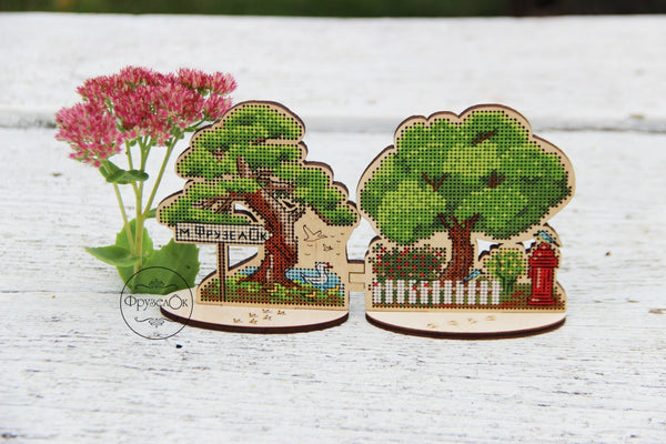 DIY Cross stitch kit on wood