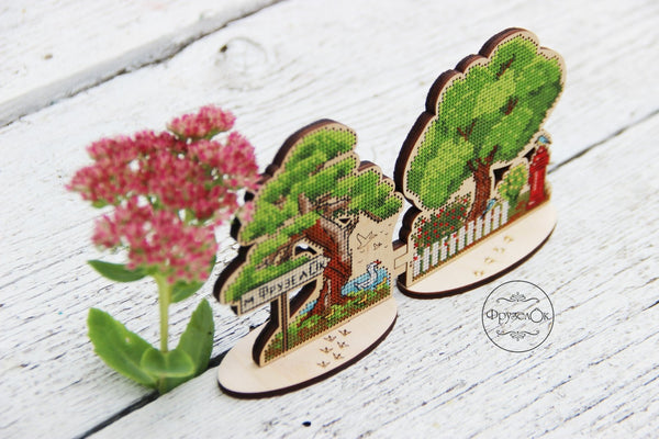 DIY Cross stitch kit on wood