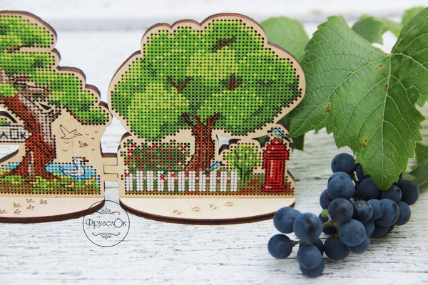 DIY Cross stitch kit on wood