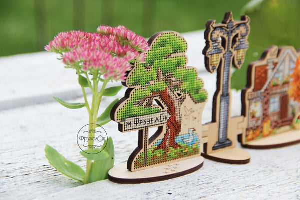 DIY Cross stitch kit on wood