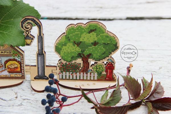 DIY Cross stitch kit on wood