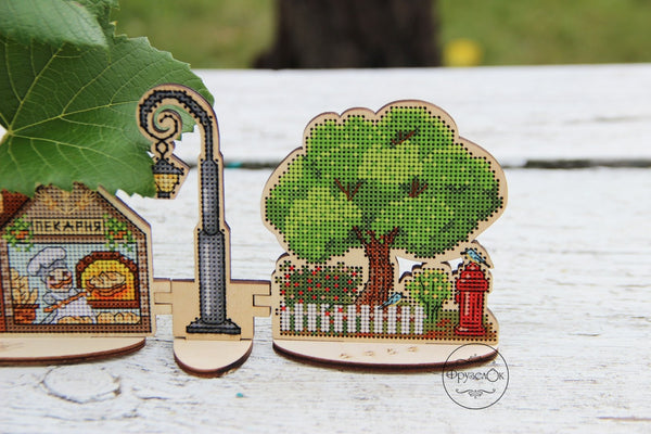 DIY Cross stitch kit on wood