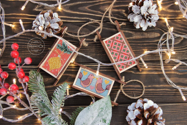 DIY Cross stitch kit on wood