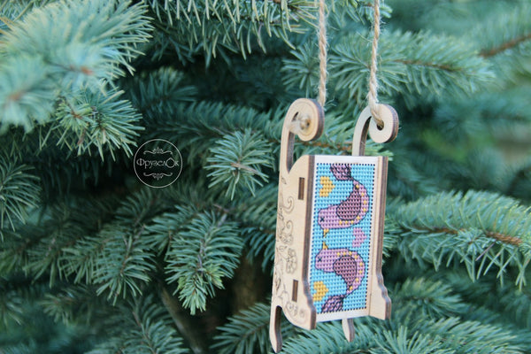 DIY Cross stitch kit on wood