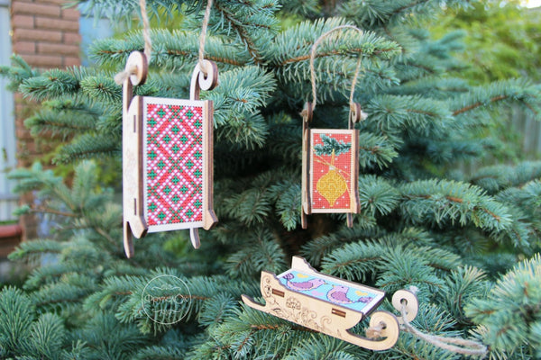 DIY Cross stitch kit on wood