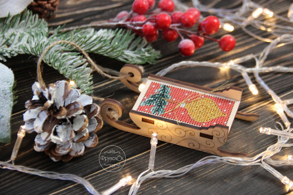 DIY Cross stitch kit on wood