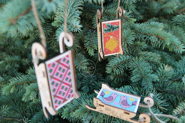 DIY Cross stitch kit on wood