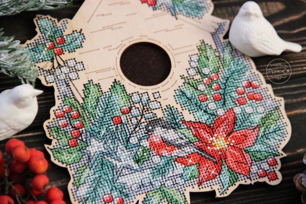 DIY Cross stitch kit on wood