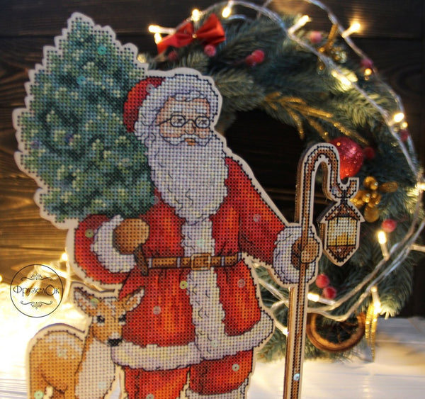 DIY Cross stitch kit on wood