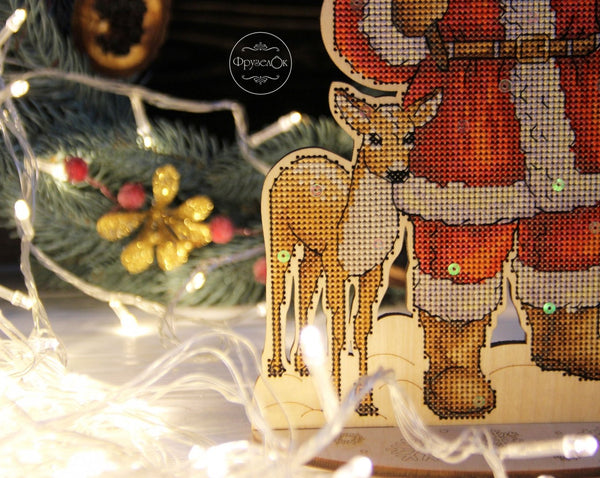 DIY Cross stitch kit on wood