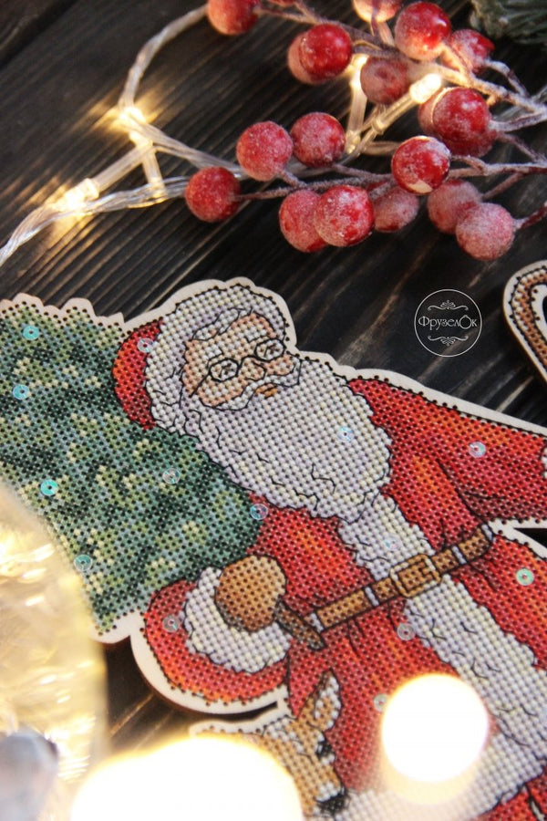 DIY Cross stitch kit on wood