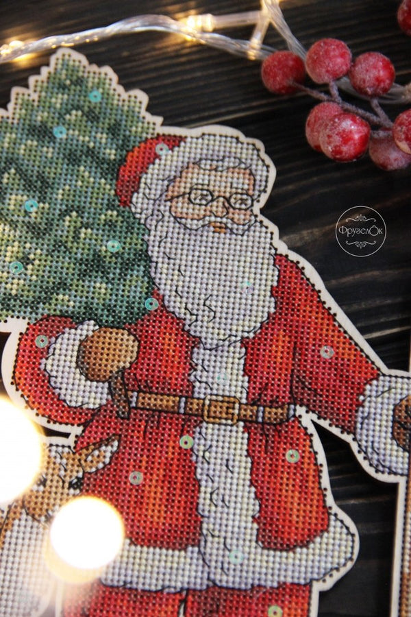 DIY Cross stitch kit on wood