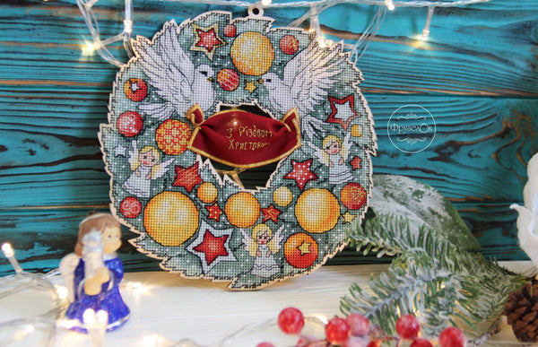 DIY Cross stitch kit on wood