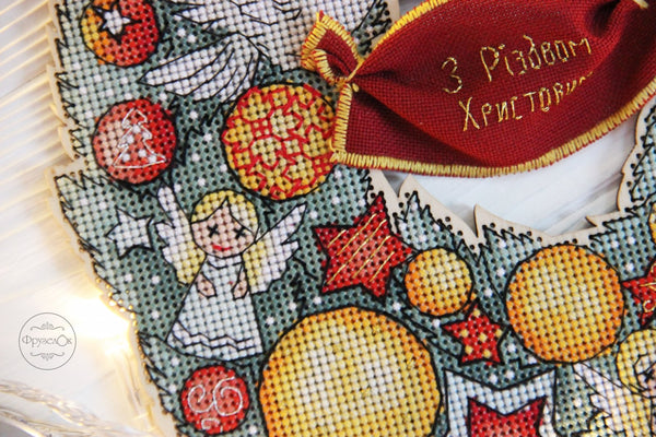 DIY Cross stitch kit on wood