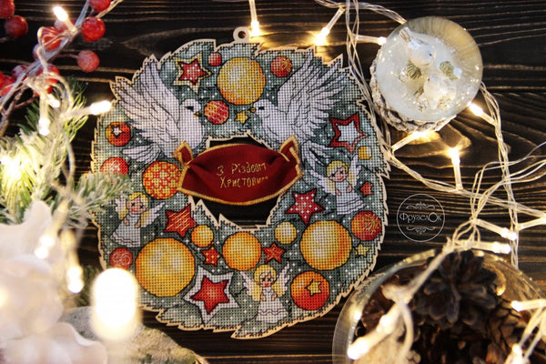 DIY Cross stitch kit on wood