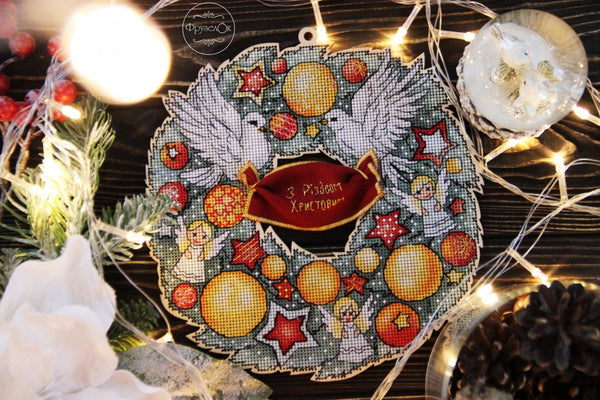 DIY Cross stitch kit on wood