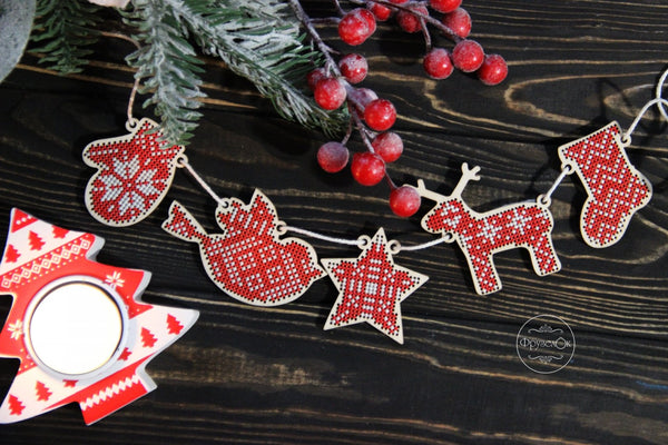 DIY Cross stitch kit on wood