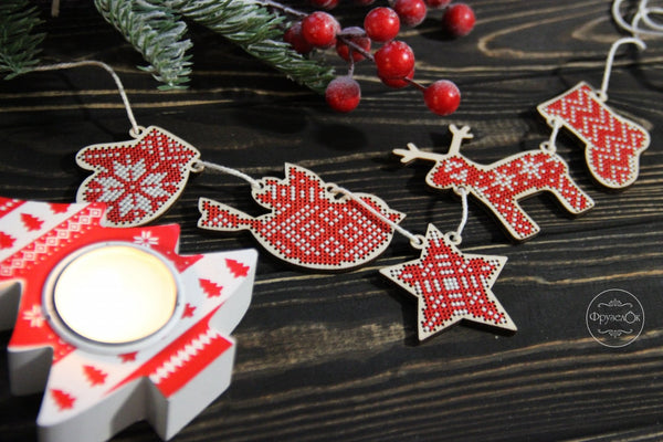 DIY Cross stitch kit on wood