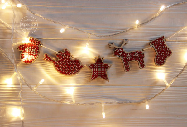 DIY Cross stitch kit on wood