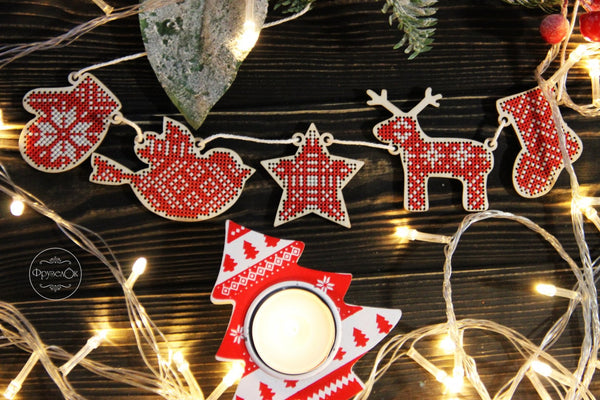 DIY Cross stitch kit on wood