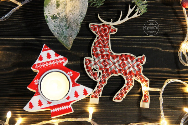 DIY Cross stitch kit on wood