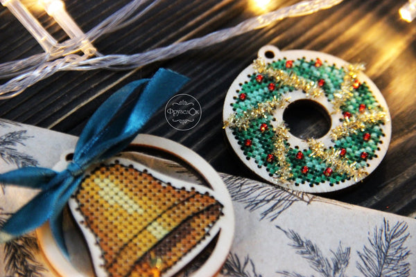 DIY Cross stitch kit on wood