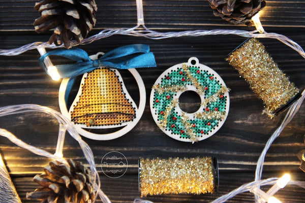 DIY Cross stitch kit on wood