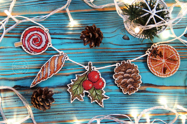 DIY Cross stitch kit on wood