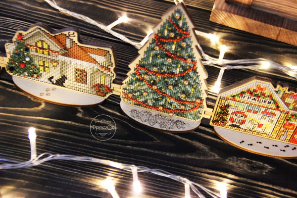 DIY Cross stitch kit on wood