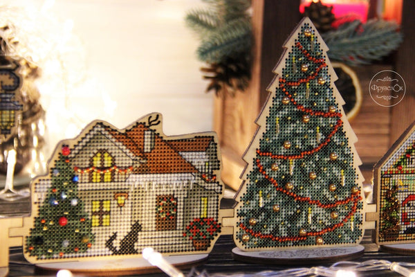 DIY Cross stitch kit on wood