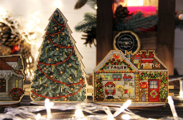 DIY Cross stitch kit on wood