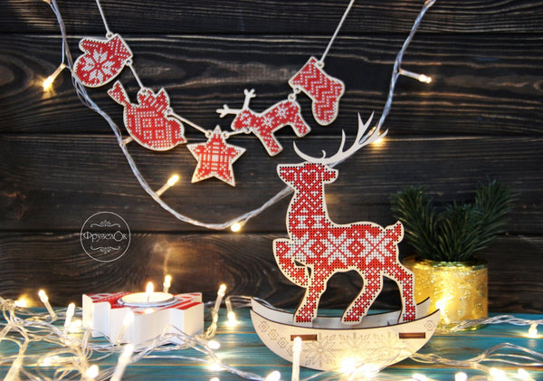 DIY Cross stitch kit on wood