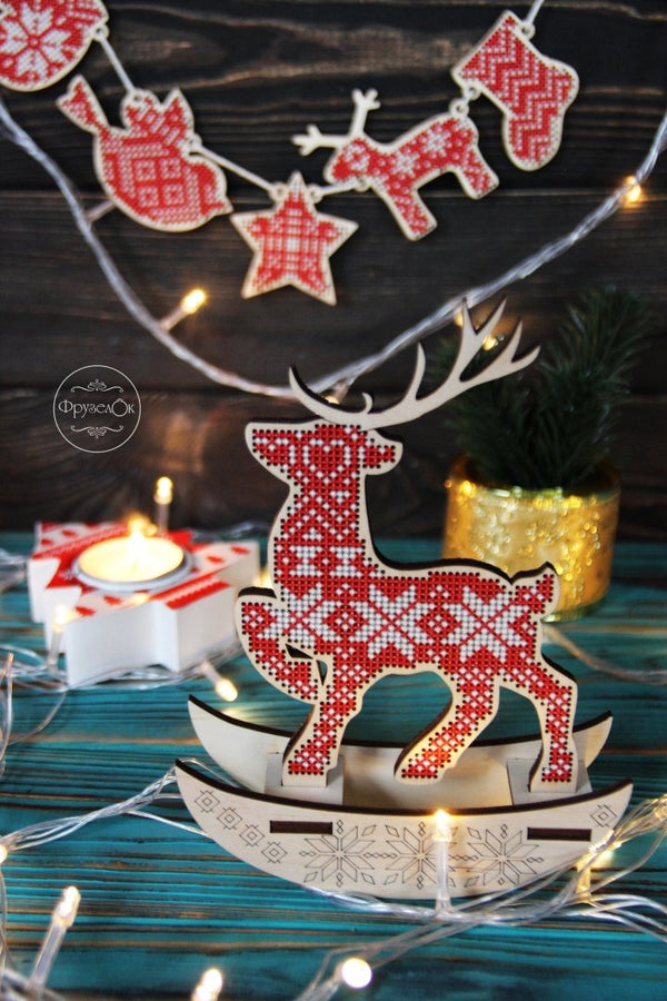 DIY Cross stitch kit on wood