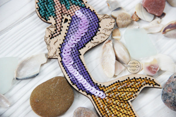 DIY Cross stitch kit on wood