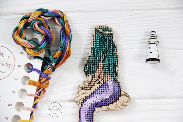 DIY Cross stitch kit on wood