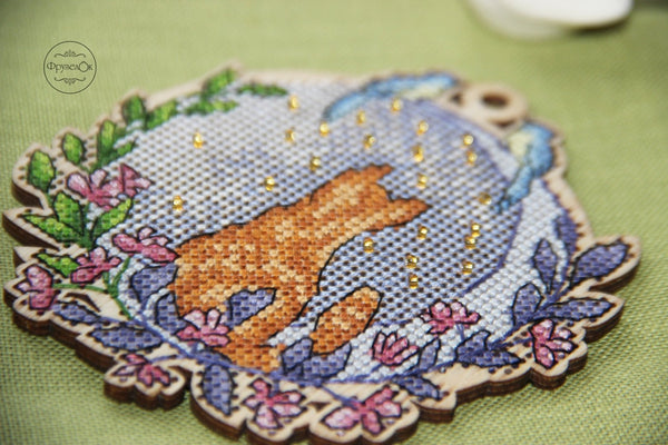DIY Cross stitch kit on wood