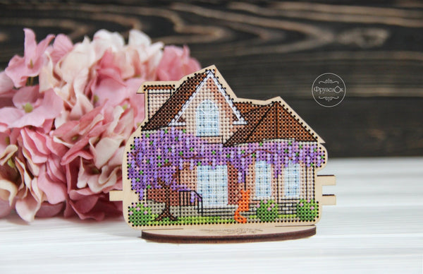 DIY Cross stitch kit on wood