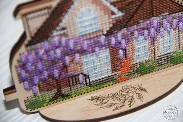 DIY Cross stitch kit on wood