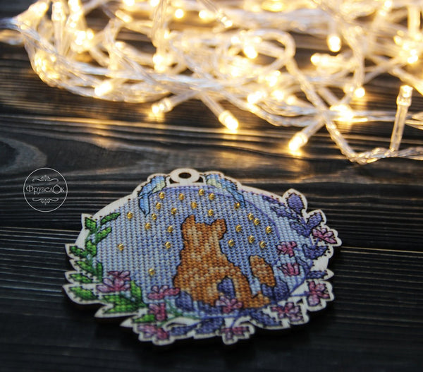 DIY Cross stitch kit on wood