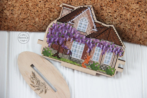 DIY Cross stitch kit on wood