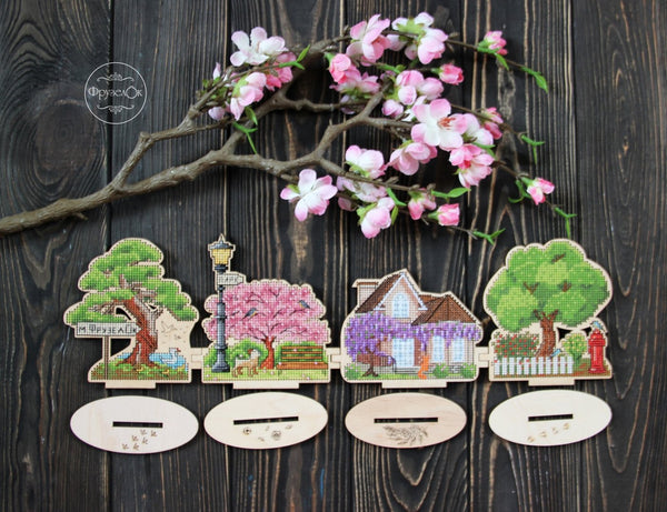 DIY Cross stitch kit on wood