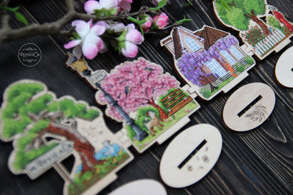 DIY Cross stitch kit on wood