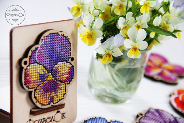 DIY Cross stitch kit on wood