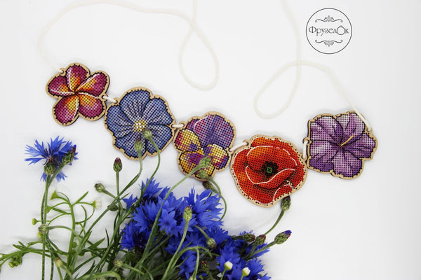 DIY Cross stitch kit on wood