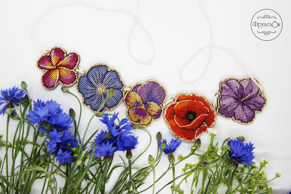 DIY Cross stitch kit on wood