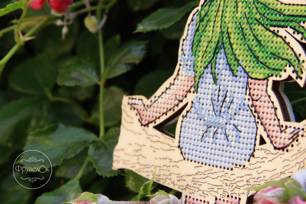 DIY Cross stitch kit on wood