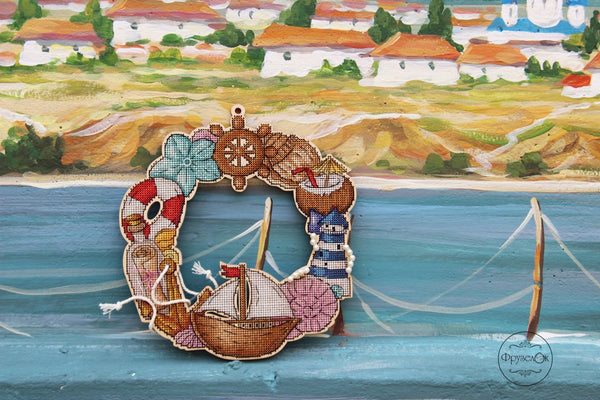 DIY Cross stitch kit on wood