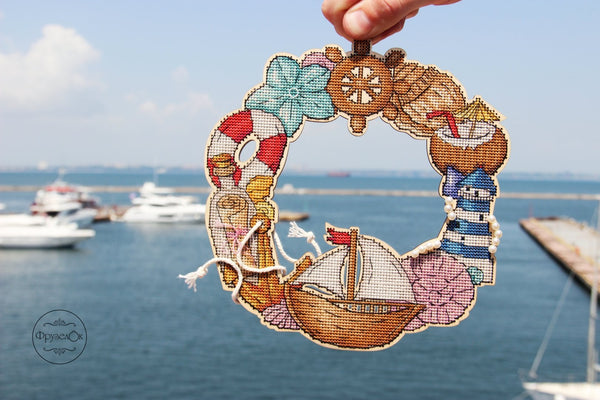 DIY Cross stitch kit on wood